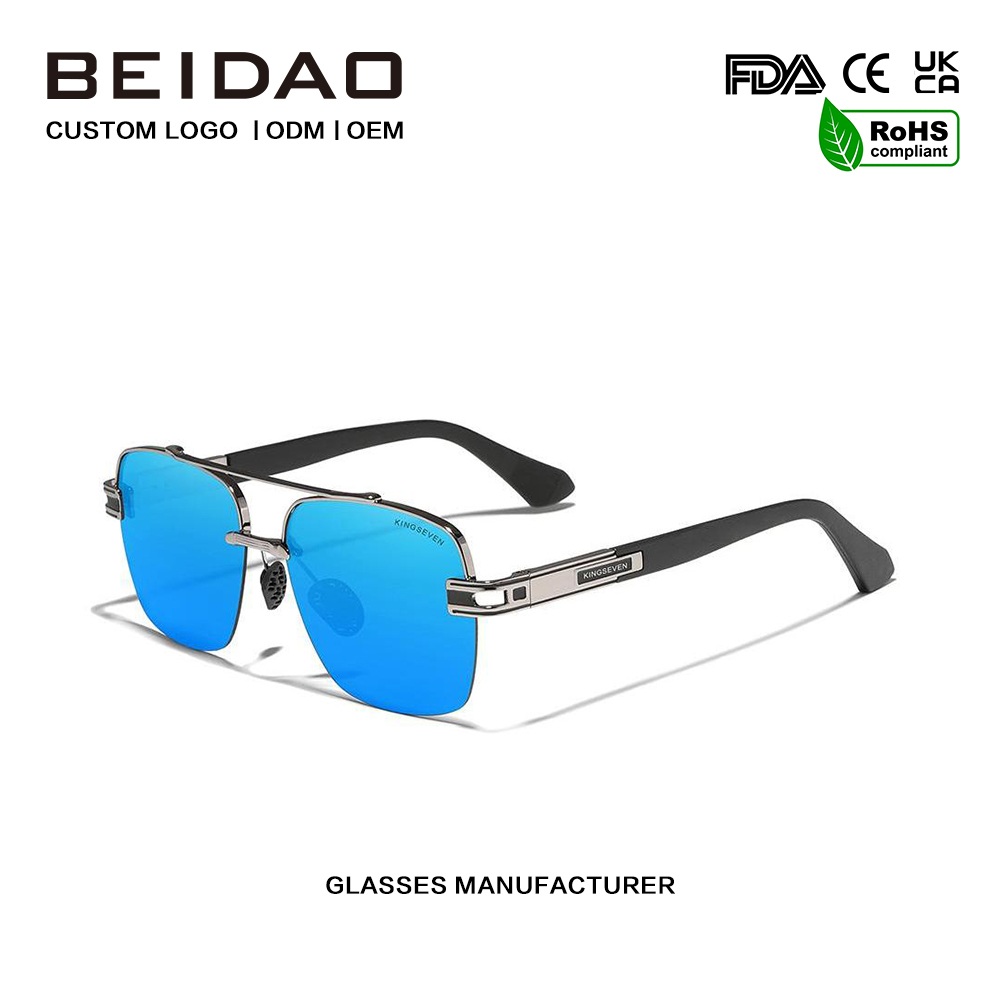 पुरुषहरूको लागि लक्जरी रंगीन रेट्रो पोलराइज्ड सनग्लासहरू