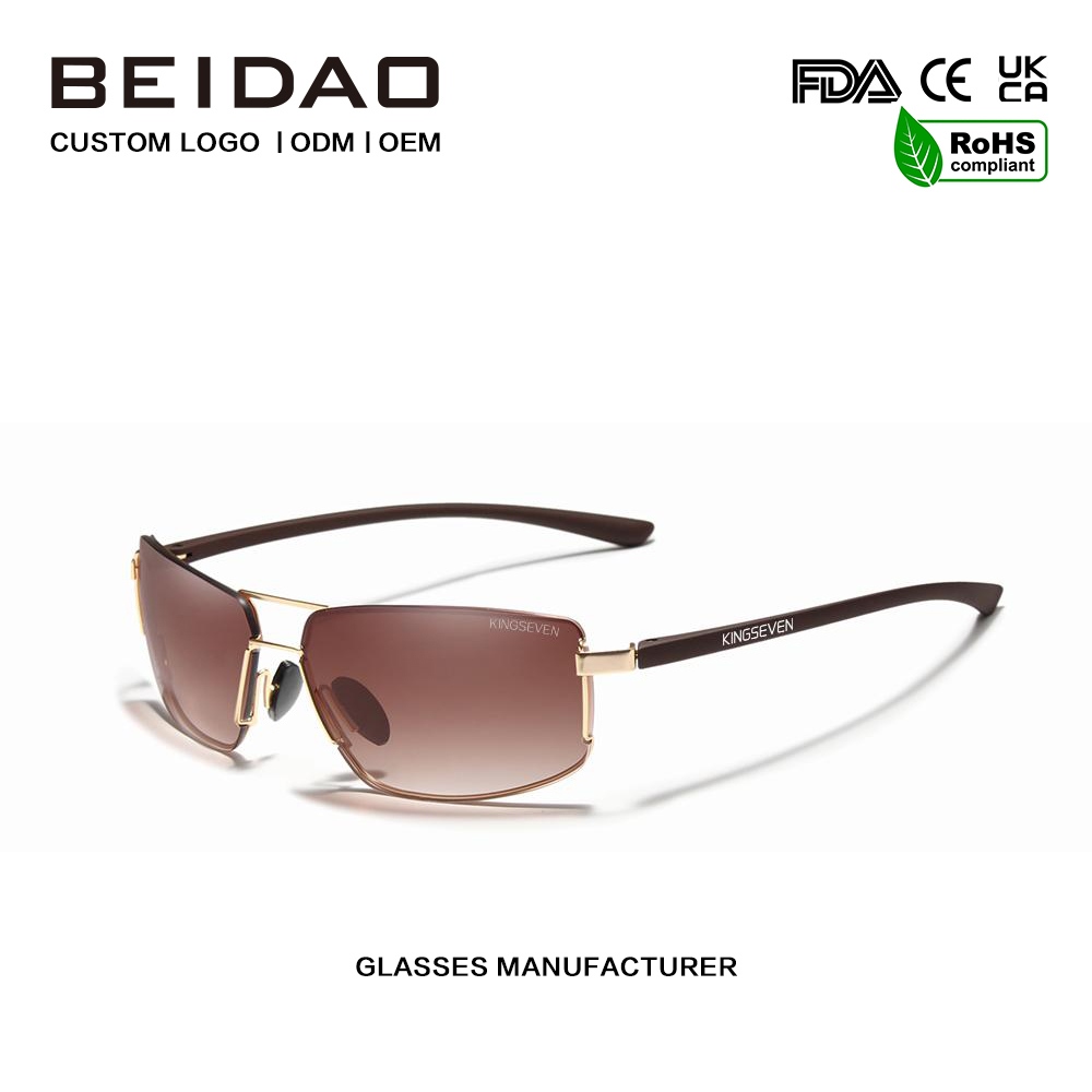 युनिसेक्स भिन्टेज स्क्वायर एल्युमिनियम पोलराइज्ड सनग्लासहरू